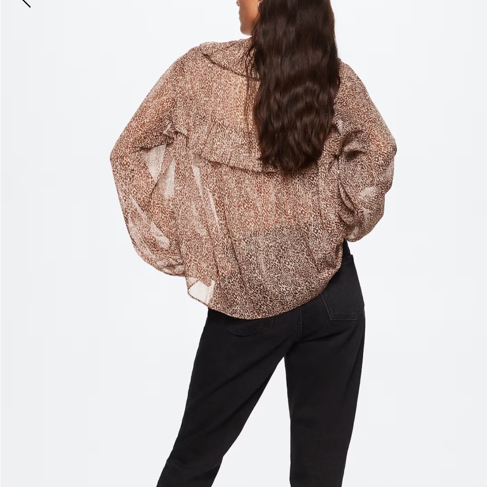 Brown Ruffle Blouse - Picture 3 of 3